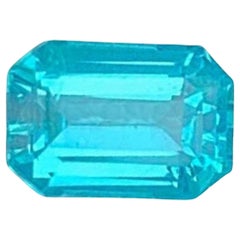 Neon Blue Apatite Gemstone: Emerald Cut 0.90 CT December Birthstone