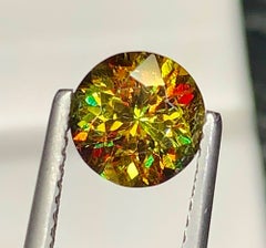 Natural Sphene (Titanite) 1.65 Carat – Round Cut Rainbow Fire Loose Gemstone
