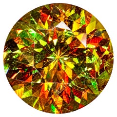 Natural Sphene (Titanite) 1.65 Carat – Round Cut Rainbow Fire Loose Gemstone
