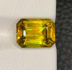 Natural Sparkling Sphene (Titanite) 6.20 Carat – Emerald Cut Rainbow Fire