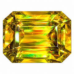 Natural Sparkling Sphene (Titanite) 6.20 Carat – Emerald Cut Rainbow Fire