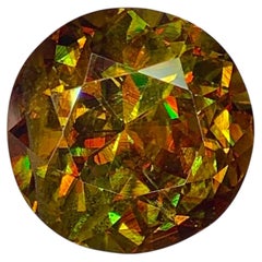 Natürlicher Sphene (Titanit) 4,73 Karat – Lose Edelstein im Rundschliff mit Regenbogenfeuer