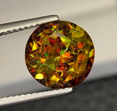 Natural Sphene (Titanite) 4.73 Carat – Round Cut Rainbow Fire Loose Gemstone