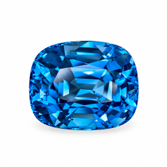 AIG Certified Natural London Blue Topaz Gemstone: 69.24 Carat Cushion Cut