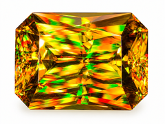 Natural Madagascar Sphene (Titanite) 32.31 Carat – Precision Cut Rainbow Fire