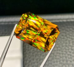 Natural Madagascar Sphene (Titanite) 32.31 Carat – Precision Cut Rainbow Fire