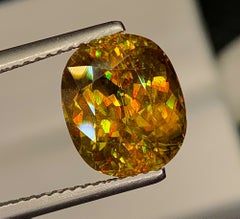 Natural Sphene (Titanite) 4.50 Carat – Cushion Cut Rainbow Fire Loose Gemstone