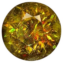 Natural Sphene (Titanite) 4.21 Carat – Round Cut Rainbow Fire Loose Gemstone