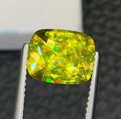 Natural Sphene (Titanite) 4.15 Carat – Cushion Cut Rainbow Fire Loose Gemstone