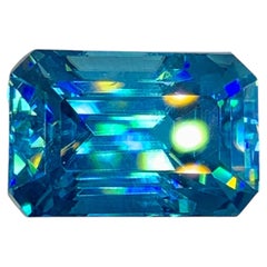 Natural Cambodia Blue Zircon 10.62 Carat Loose Gemstone – Large Faceted Blue