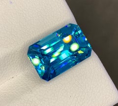 Zircon bleu naturel du Cambodge, 10,62 carats, pierre précieuse en vrac – Grande pierre facettée bleue