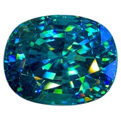 Zircon bleu naturel du Cambodge, 13.02 carats, pierre précieuse en vrac – Grande pierre facettée bleue