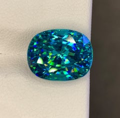 Zircon bleu naturel du Cambodge, 13.02 carats, pierre précieuse en vrac – Grande pierre facettée bleue