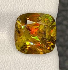 Natural Sparkling Sphene (Titanite) 2.95 Carat – Cushion Cut Rainbow Fire