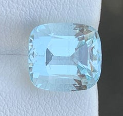 Natural Pakistan Aquamarine Gemstone 3.76 Carat Cushion Cut – Loose Sky Blue