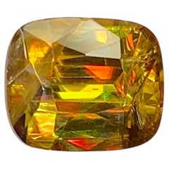 Natural Sparkling Sphene (Titanite) 2.47 Carat – Cushion Cut Rainbow Fire