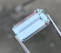 Gema natural de aguamarina azul hielo de Pakistán, 6,91 quilates, corte esmeralda