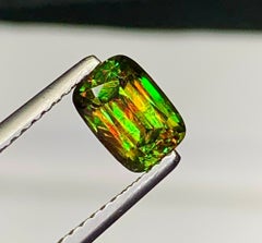 Natural Chrome Sphene (Titanite) Gemstone 1.35 Carat – Cushion Cut Rainbow Fire