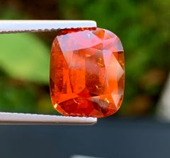 Granato grossularia naturale di colore rosso-arancio, 7.19 carati – Pietra preziosa di granato sfusa