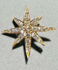 Antique Diamond Eight-Point Star Brooch / Pendant, Circa 1910-1925