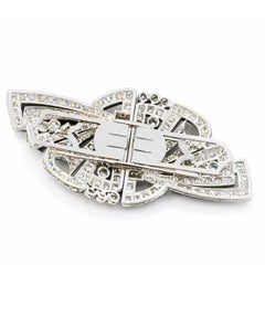French Art Deco Platinum Diamond Double Clip Brooch, 5.50 Carats, circa 1928-35
