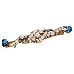 ANTIQUE SAPPHIRE & DIAMOND Edwardian Brooch ANTIQUE SAPPHIRE & DIAMOND Edwardian Brooch