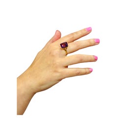 Amethyst Ring Vintage 12 Carats 21K Gold UK Circa 1950s