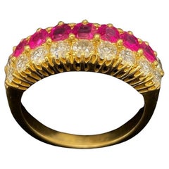 FRÜHES 20. JAHRHUNDERT 18ct Gold, Diamant & Rubin Ring