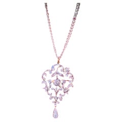 Edwardian Platinum and Gold Diamond Lavaliere Brooch-Pendant, 1900