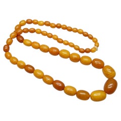 Antique Baltic Butterscotch Amber Bead Necklace, 70cm, 1920s-1940s