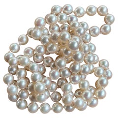 Akoya-Zuchtperlen-Halskette, 45cm (90cm Gesamtlänge), 7,1-7,3mm