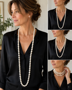 Vintage 60-Inch Endless Freshwater Pearl Rope Necklace, 136 Large Baroque Pearls