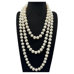Vintage 60-Inch Endless Freshwater Pearl Rope Necklace, 136 Large Baroque Pearls