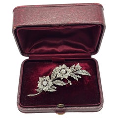 Antique Brooch French 18K Gold & Silver Diamond Transformable Dog Roses, 1880