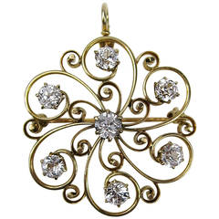 White Sapphire Pendant Brooch 6