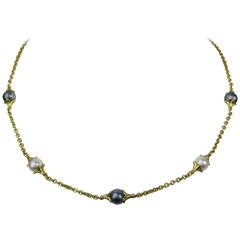Paul Morelli Black and White Pearl Gold Necklace 2