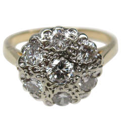1940s Diamond Cluster Gold Ring 3