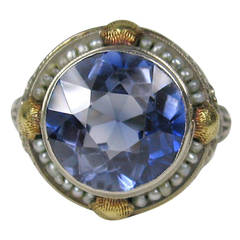 Art Nouveau Seed Pearl Gold Beauty Ring 4