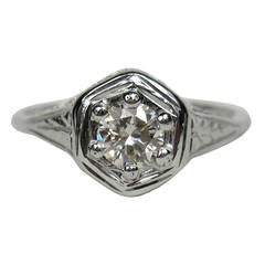 1920s Art Deco Diamond Gold Ring 4