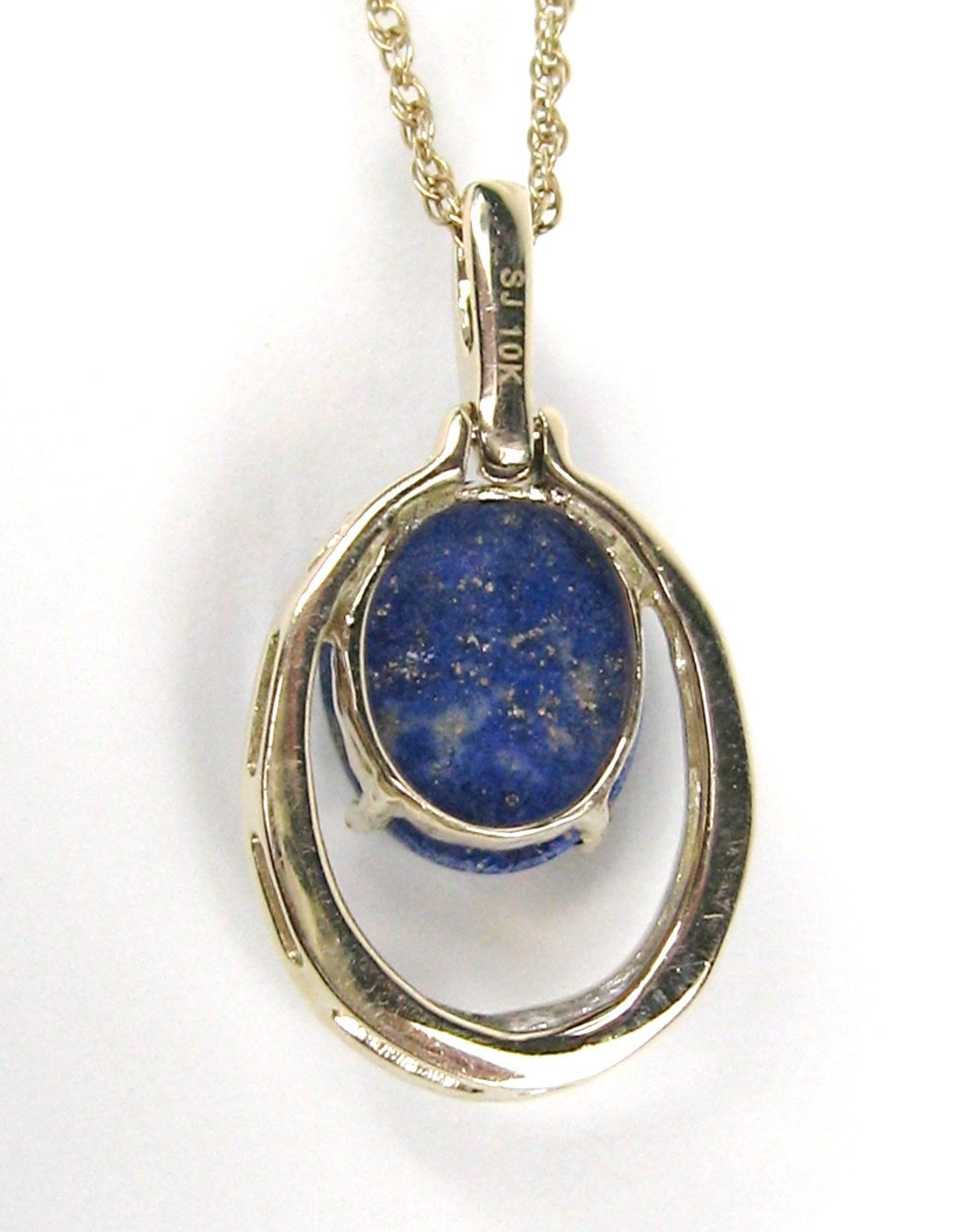 Lapis Lazuli Diamond Gold Pendant Necklace 1