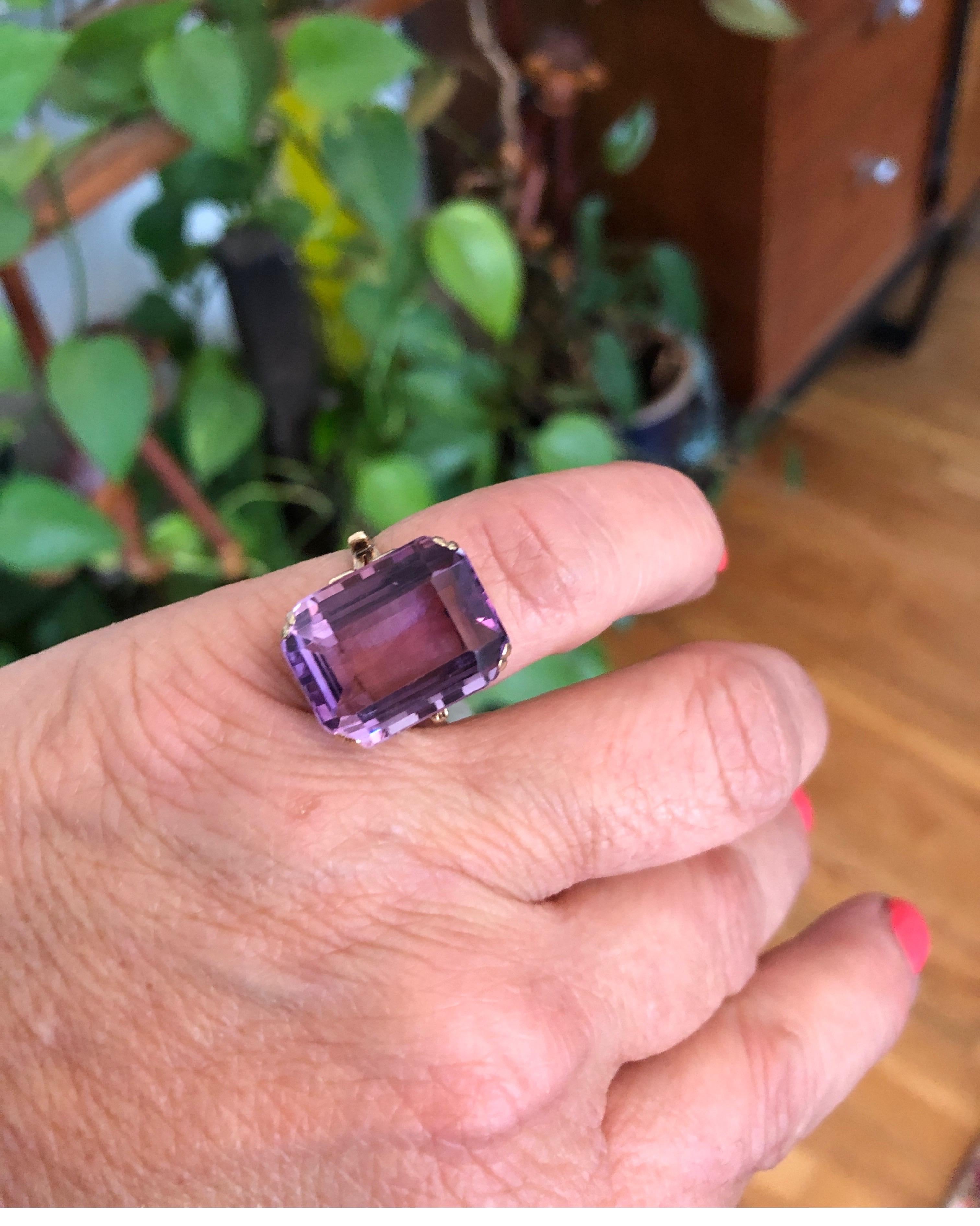 amethyst emerald cut ring