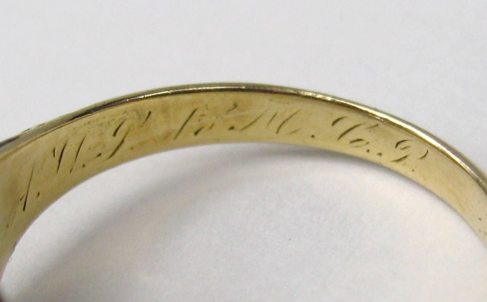 Oval Cut 1867 Victorian Mine Cut Diamond Gold Ring