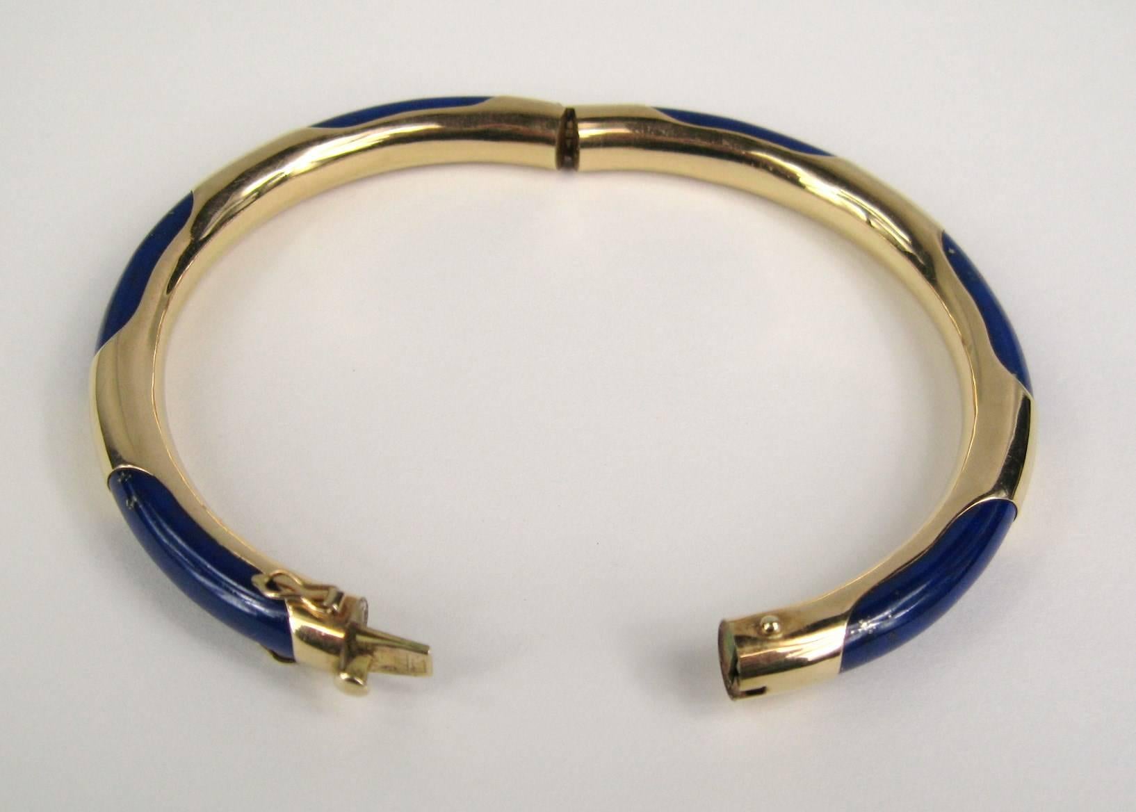 Gump's Lapis Lazuli Gold Bangle Bracelet 2