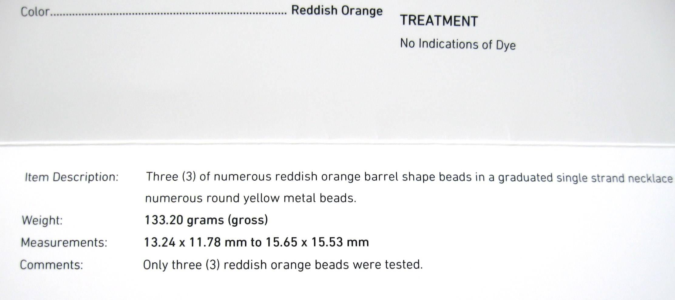 Natürliche mediterrane GIA Rote Koralle Gold 14 Karat Perlen Halskette im Angebot 8