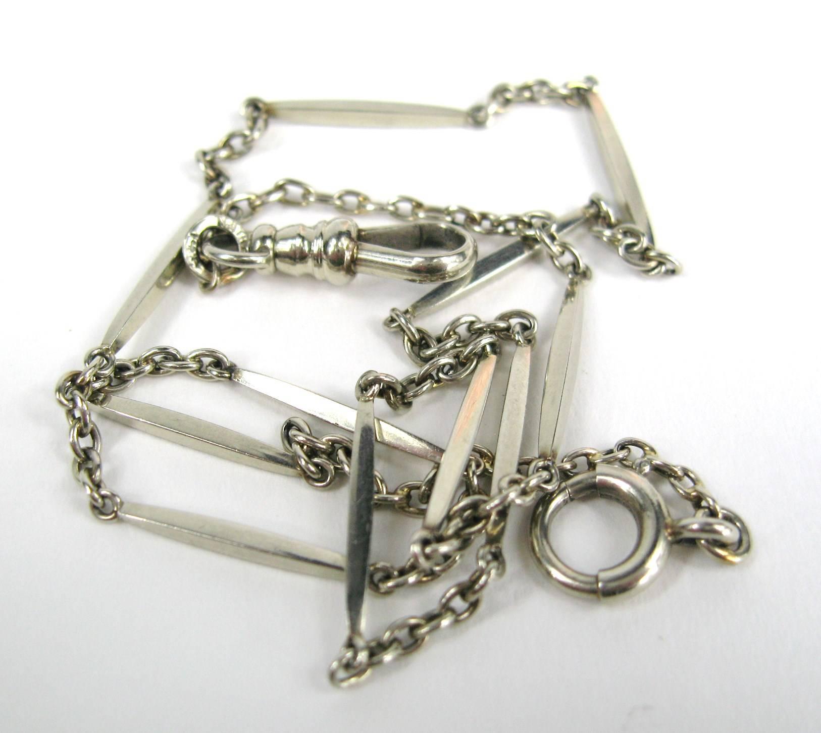 white gold pocket watch chain