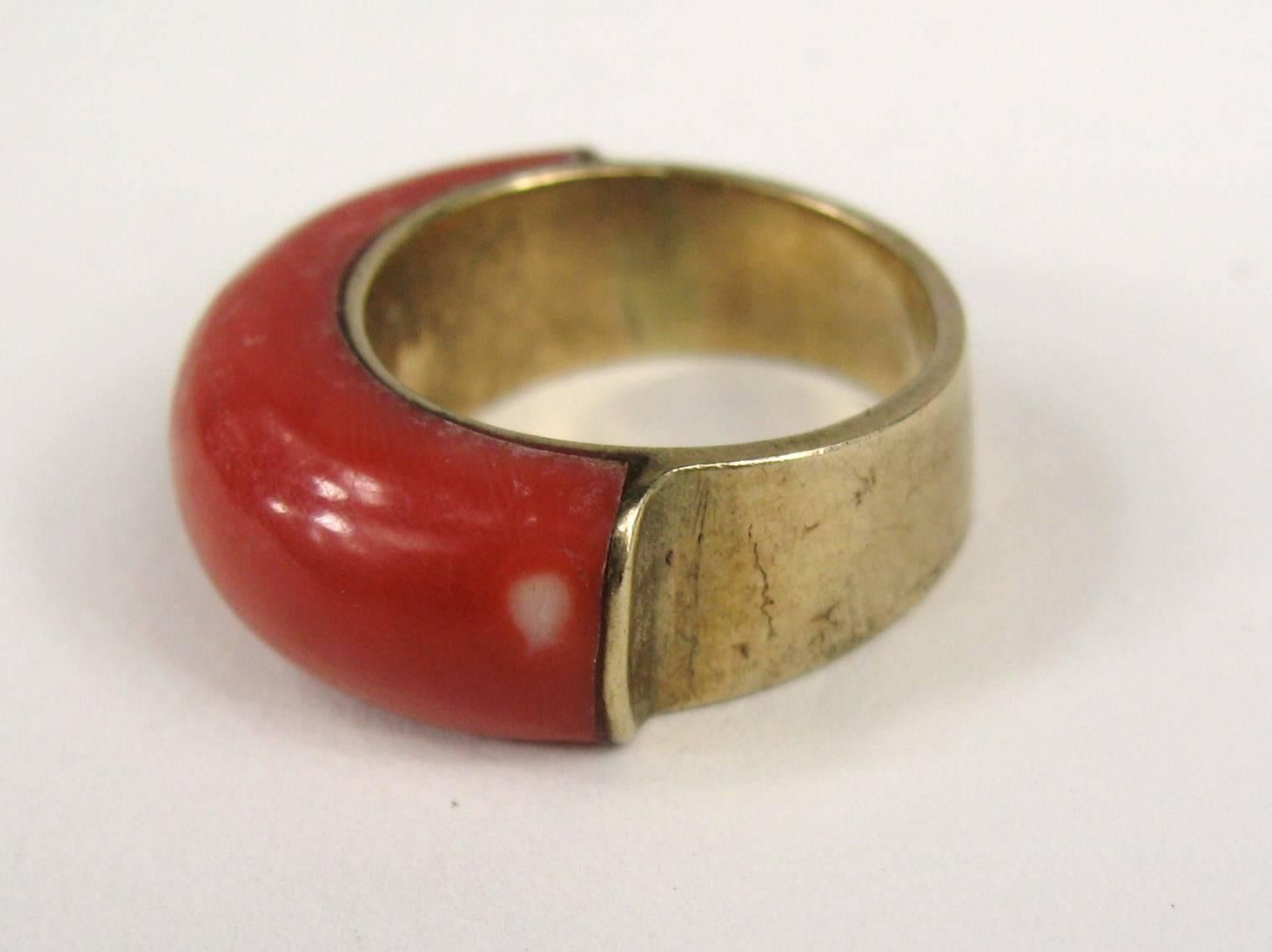 Women's or Men's 1960s Modernist Gold Band Ring