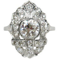 1.78 Karat 1920er Jahre Art Deco Filigraner Diamant Platinring Verlobungsring