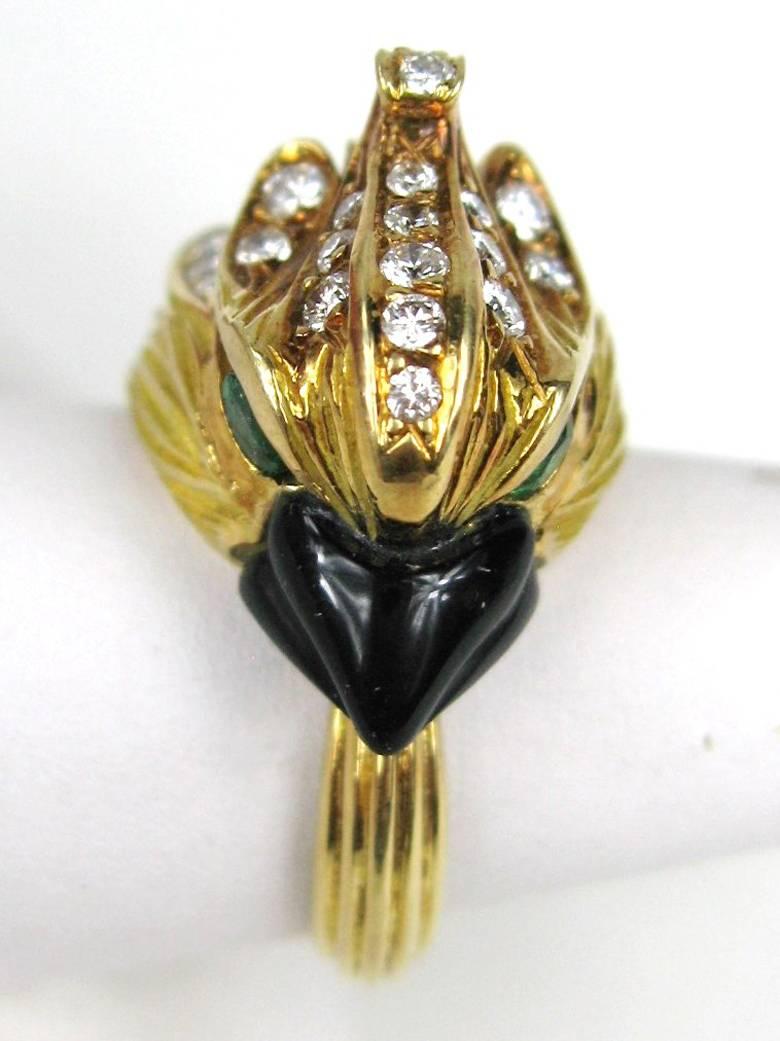 gold bird ring