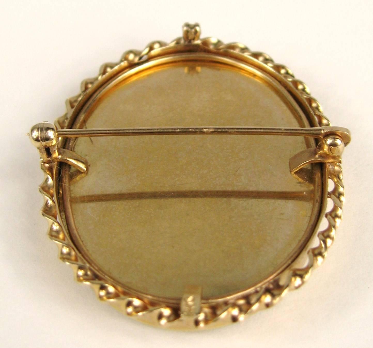 antique portrait brooch