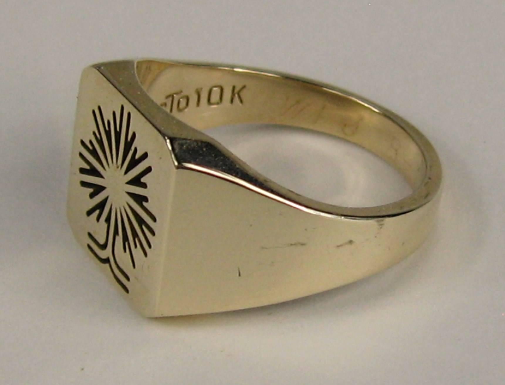 10K Gold Baummotiv-Ring 1957 Mid-Century Modernist im Zustand „Gut“ im Angebot in Wallkill, NY